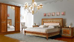 Кровать с мягким изголовьем BELLE EPOQUE (Casa +39) 404 L. 202,2 x 216  H. 129,5 (сп.место 180х200) в Москве - 135000 руб